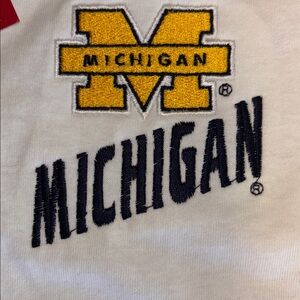 NWT Michigan Wolverines Heritage Polo • Optic White XL with Artisan Wood Buttons
